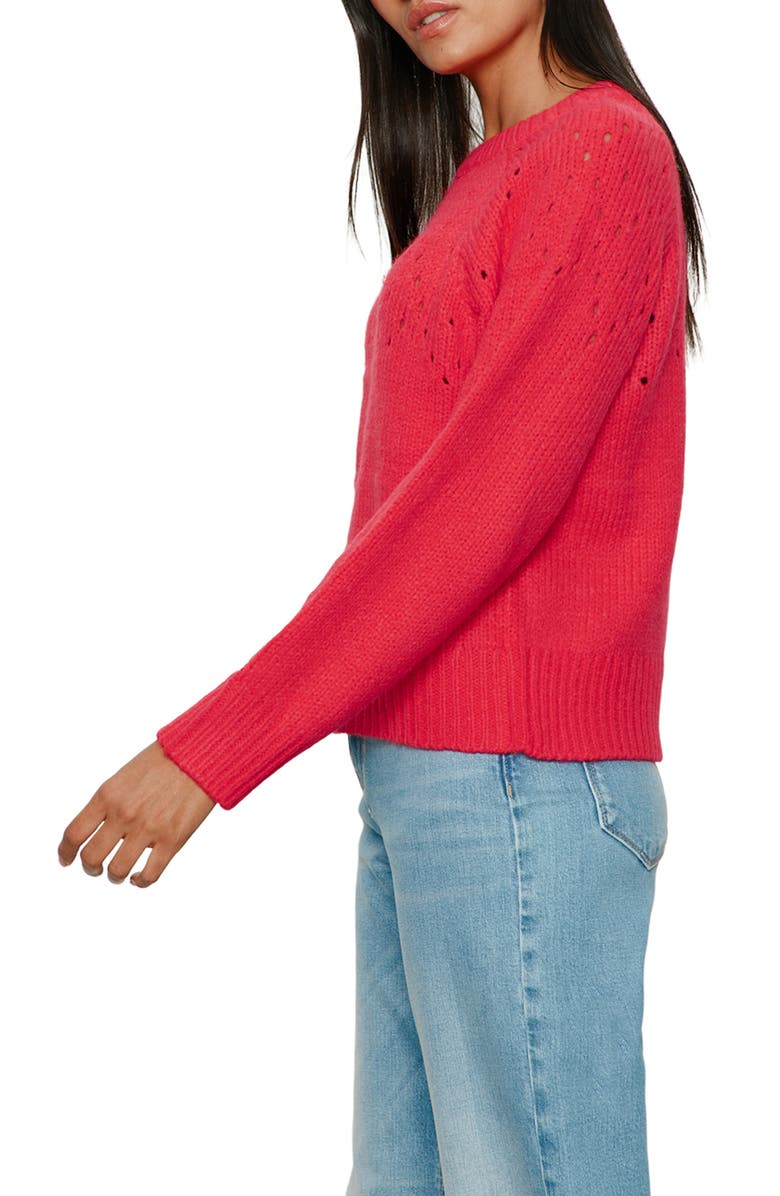 Sanctuary Femme Openwork Sweater, Alternate, color, Tulip Red