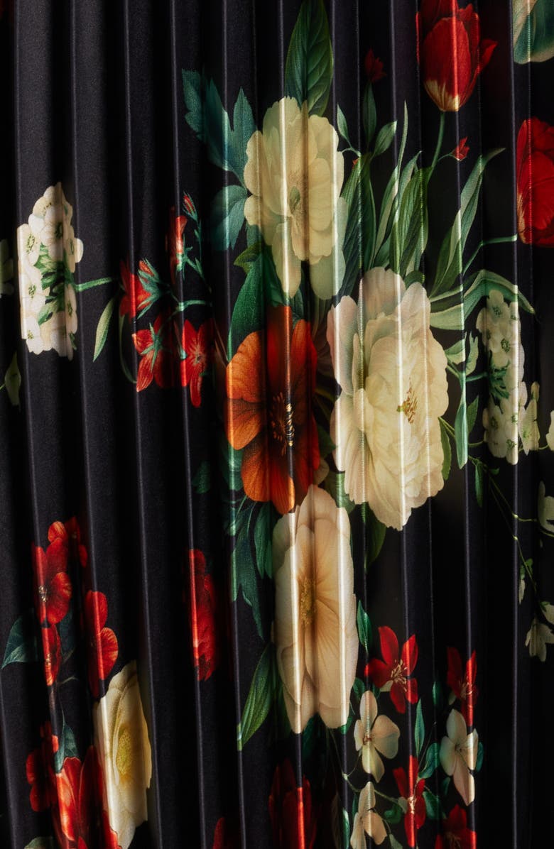 Elie Tahari The Maeve Long Sleeve Mixed Media Dress, Alternate, color, Noir Black/ Lovestruck