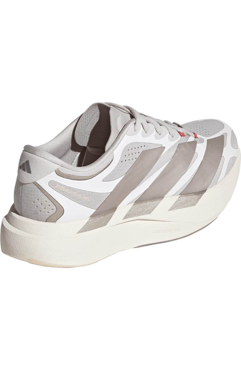 adidas Adizero Evo SL EXO Running Shoe, Alternate, color, White/ White/ Haze Coral