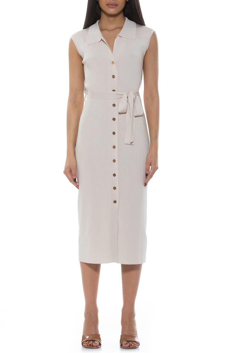 Alexia Admor Alia Rib Midi Dress, Main, color, Ivory