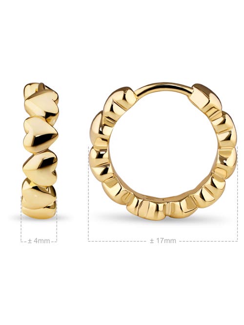 Devata Sweet Heart Hoop Earrings In Gold