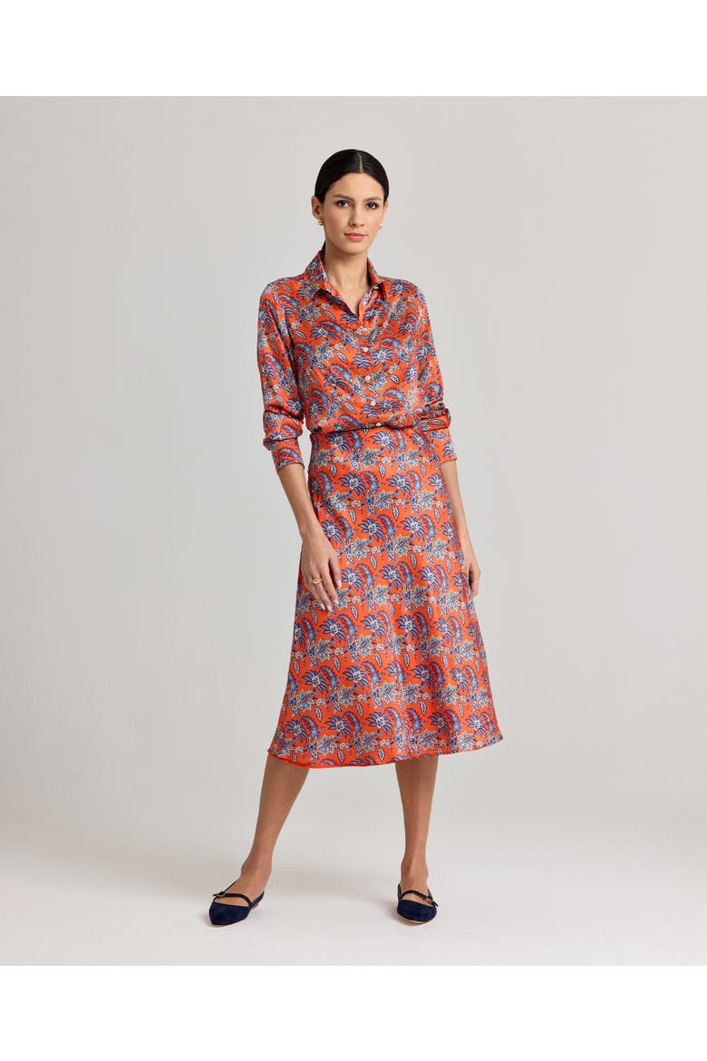 Sidney Liberty Silk Satin Midi Slip Skirt, Alternate, color, Fiery Red Orange Paisley