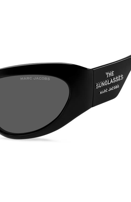 Marc Jacobs Wraparound-frame Sunglasses In Black/grey