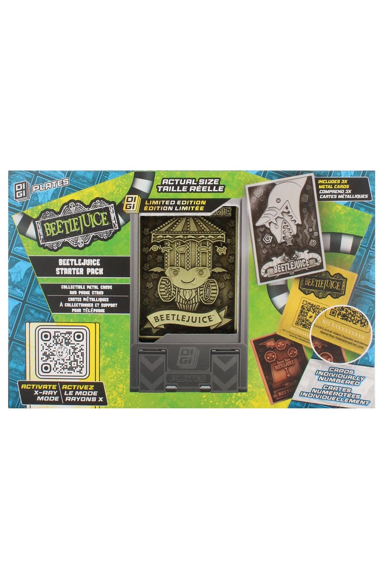 Digiplate Starter Pack Beetlejuice 3 Metal Cards Phone Stand, Main, color, Multicolored