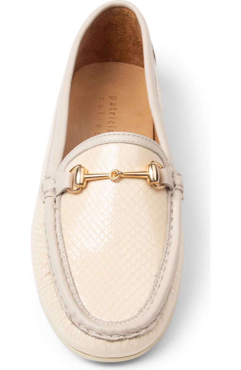 patricia green Finn Driving Shoe, Alternate, color, Cream Snake Leather
