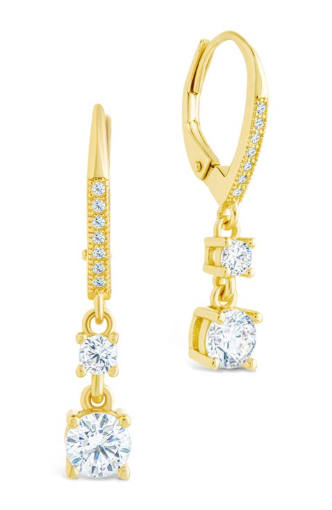 Magdalena Cubic Zirconia Drop Hoop Earrings