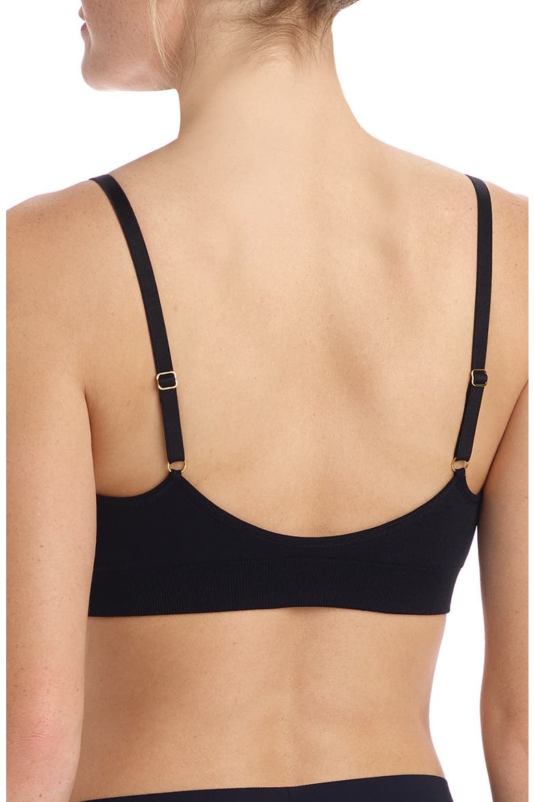 Minimalist V-Neck Bralette, Alternate, color, BLACK