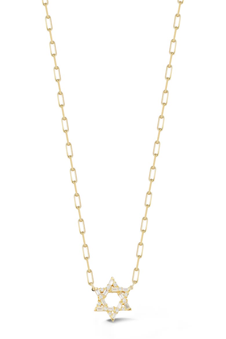 Star of David Pendant Necklace, Main, color, GOLD