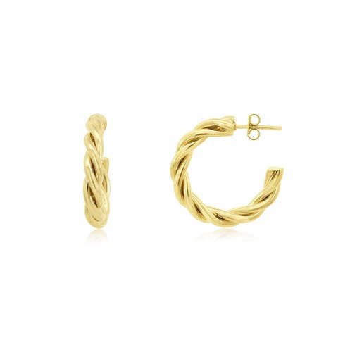 Thin Twist Hoop Earrings