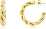 The Lovery Fine Jewelry Thin Twist Hoop Earrings
