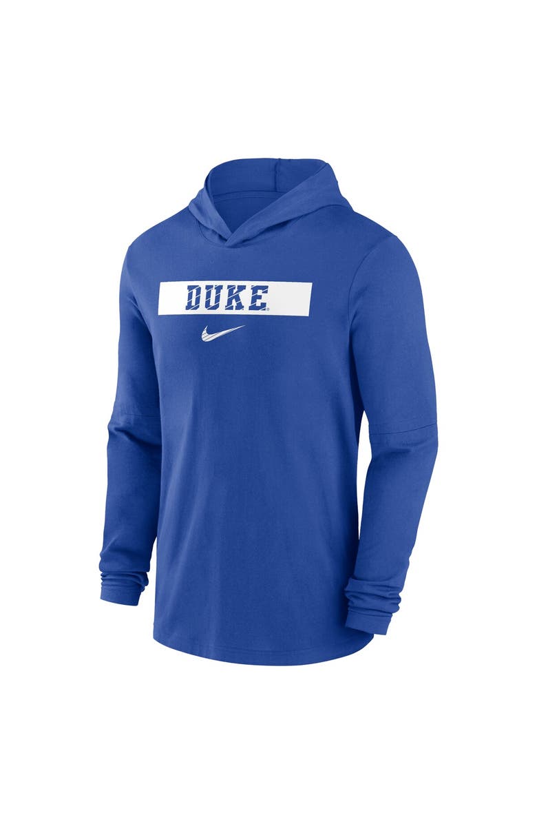 Nike Men's Nike Royal Duke Blue Devils 2024 Sideline Hoodie Performance Long Sleeve T-Shirt, Alternate, color, Royal