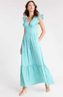 1901 Ruffle Sleeve Maxi Dress