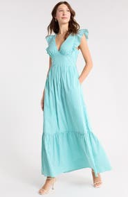 1901 Ruffle Sleeve Maxi Dress