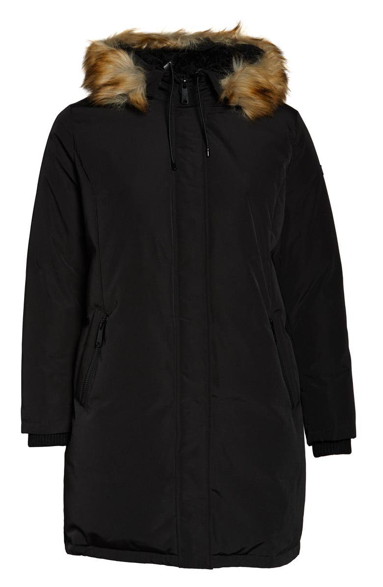 Sam Edelman Faux Fur Trim Short Parka, Alternate, color,