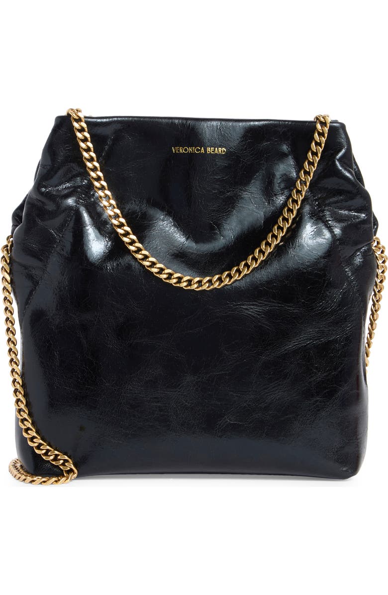 Veronica Beard Small Slouch Metallic Convertible Leather Shoulder Bag, Main, color,