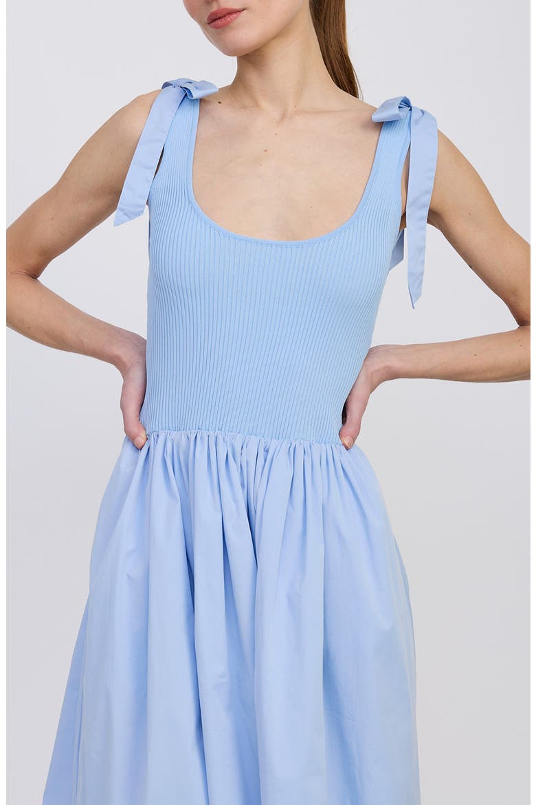 Wren Mixed Media Midi Sundress, Alternate, color, BLUE