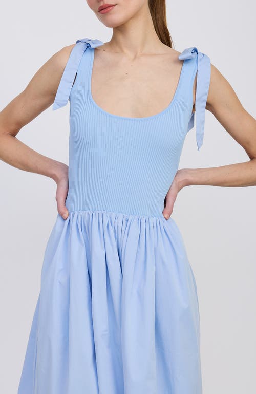 En Saison Wren Mixed Media Midi Sundress In Blue
