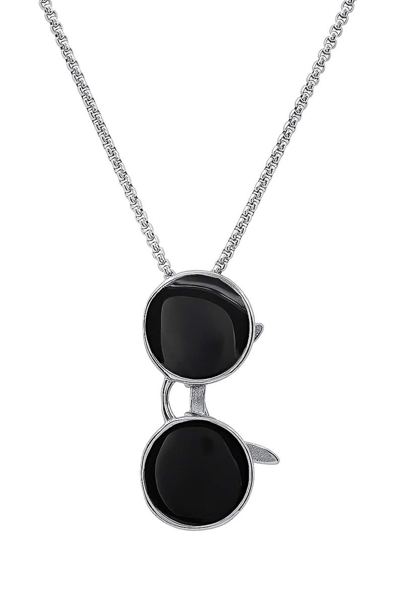 Men's Double Drop Necklace, Main, color, SILVER