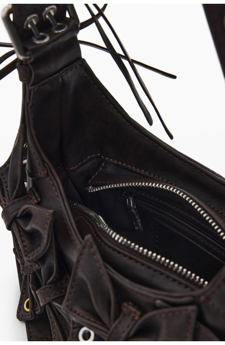 Desigual Small Butterfly Appliqué Handbag, Alternate, color, Brown