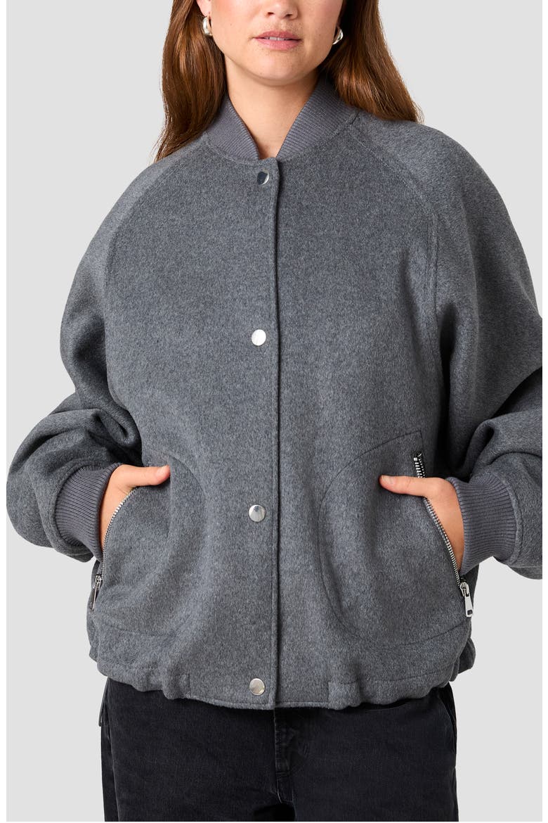 Oversized Wool Blend Bomber Jacket, Main, color, DARK GREY