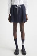 Thom Browne Pleated Wool Seersucker Miniskirt