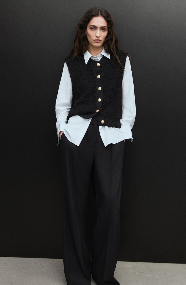 MANGO Button-Up Sweater Vest, Alternate, color, 