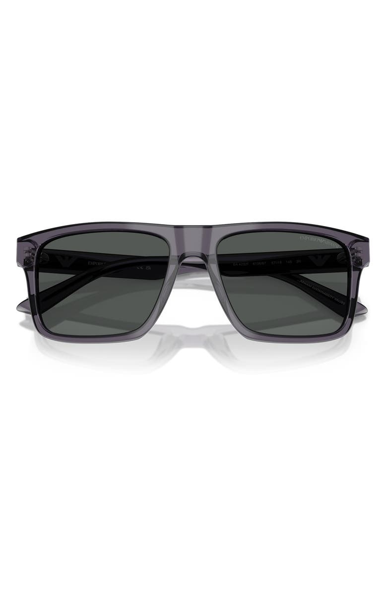 Emporio Armani 57mm Square Sunglasses, Alternate, color, Transparent Dark Grey / Smoke