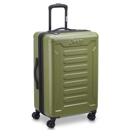 Jeep Jh004c Checked-medium 24 Inch Hardside Expandable Luggage With Spinner Wheels In Green