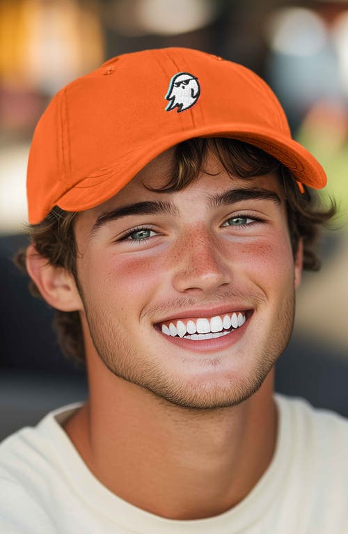 Dalix Ghost Life Embroidered Casual Cap In Orange