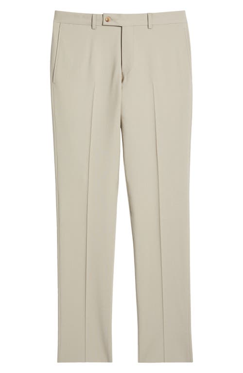 Jack Victor Patrick Flat Front Stretch Wool Dress Pants In Tan