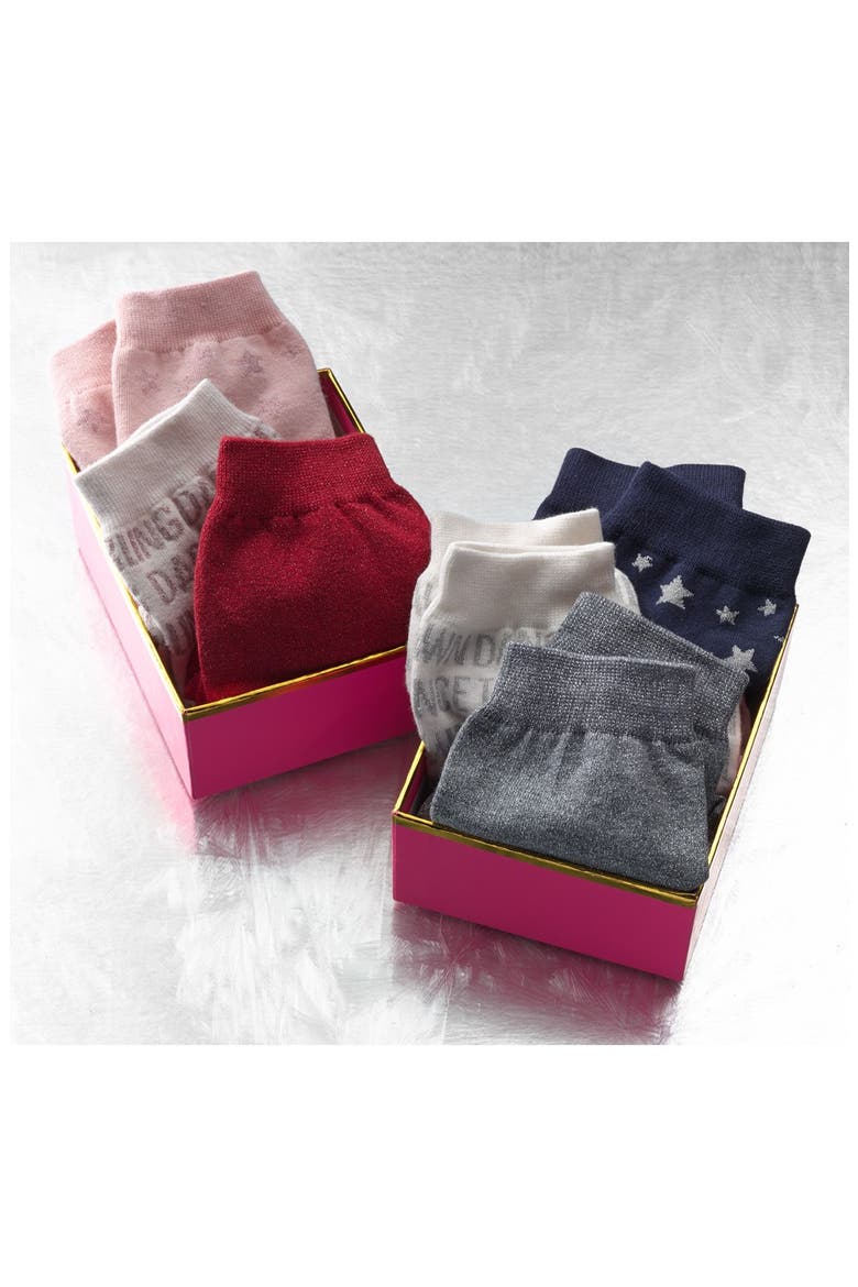 'day' boxed socks, Alternate, color, ASSORTED RED
