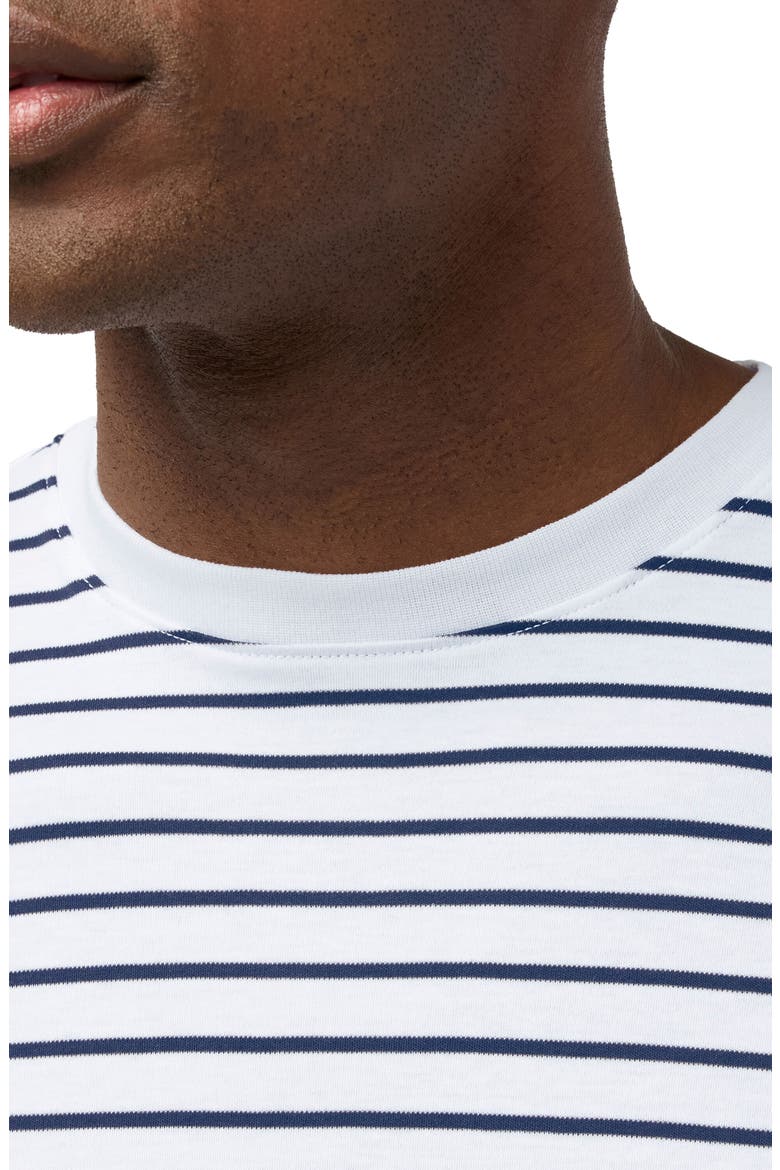 Palmer White Navy Stripe Pima Cotton T-Shirt, Alternate, color, WHITE NAVY STRIPE