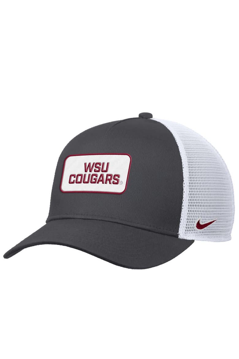 Men's Nike Anthracite Washington State Cougars 2025 On-Field Rise Trucker Performance Adjustable Hat, Main, color, Anthracite
