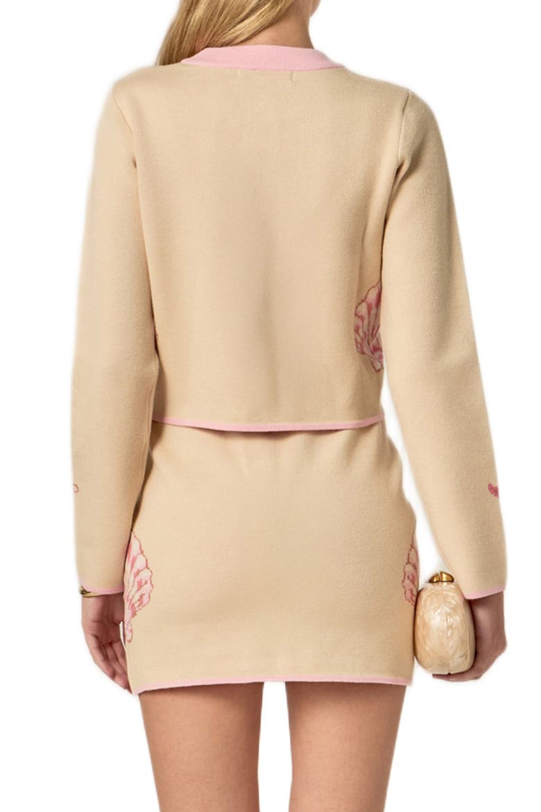 Seashell Cardigan, Alternate, color, LIGHT BEIGE/ PINK