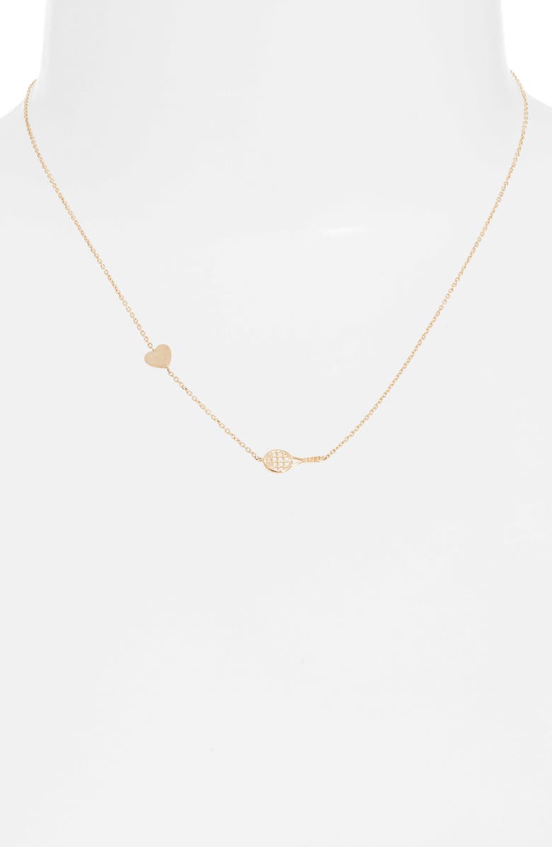 Anzie Diamond Tennis Racket Pendant Necklace, Alternate, color, 
