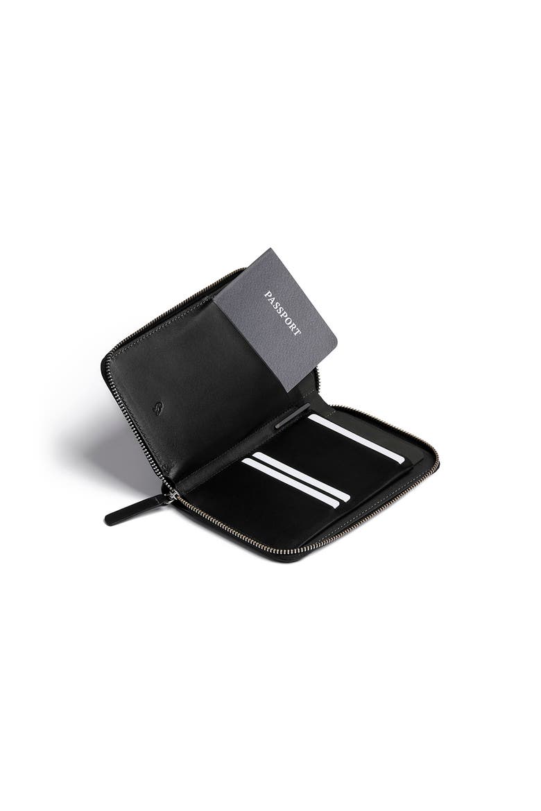 Leather Travel Folio, Alternate, color, BLACK