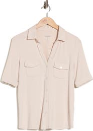 T Tahari Cuffed Sleeve Button-Up Top
