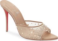 Christian Louboutin Miss Z Crystal Embellished Mesh Pointed Toe Sandal