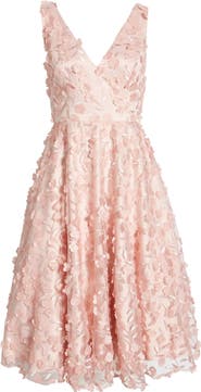 Eliza J 3D Appliqué Fit & Flare Cocktail Dress