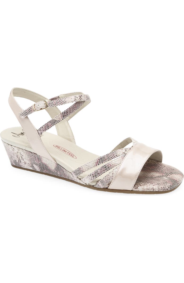 Amalfi by Rangoni Martinez Leather Sandal, Main, color, Pink