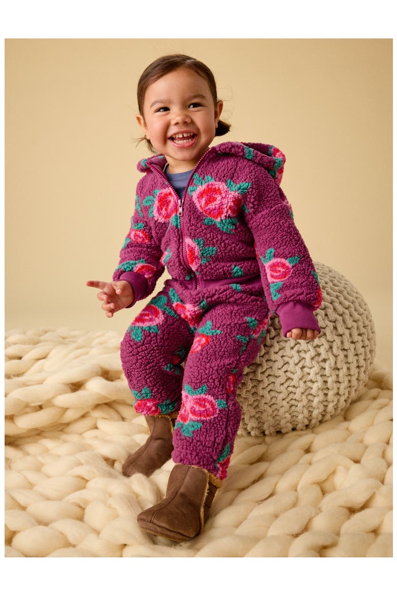 Teddy Fleece Baby Pants, Alternate, color, Painted Rose