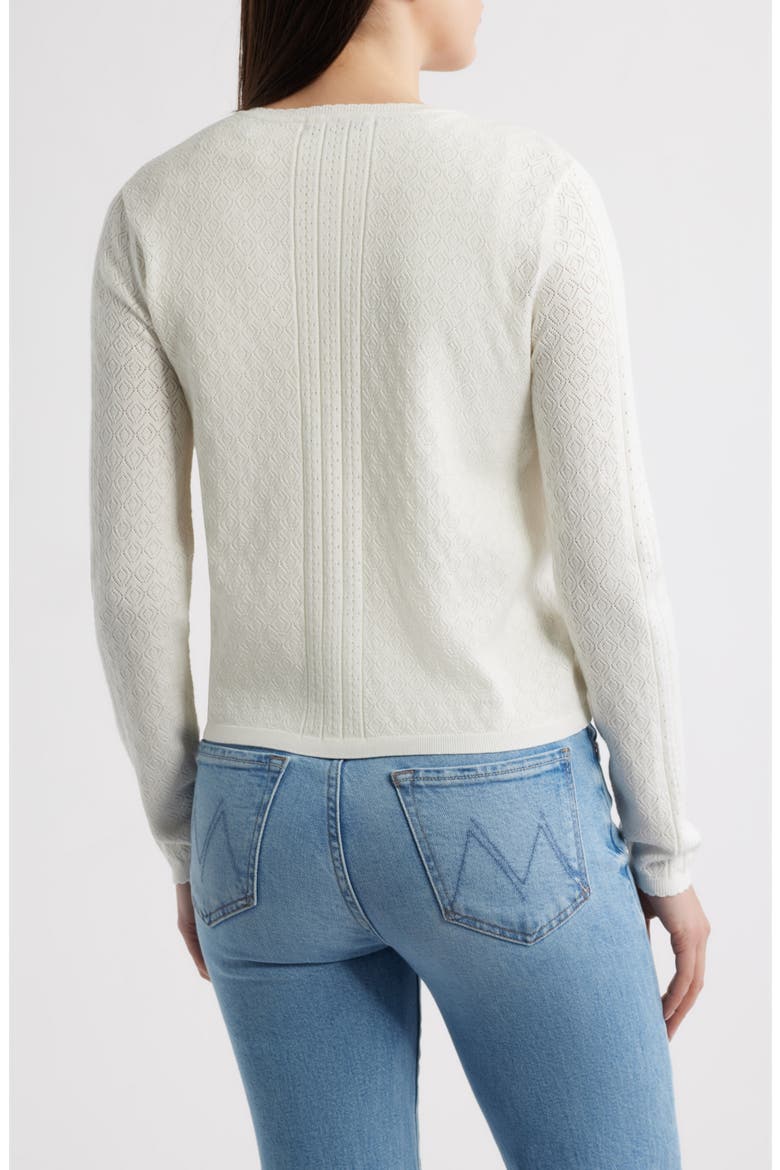The Steele Mixed Pointelle Cardigan, Alternate, color, IVORY