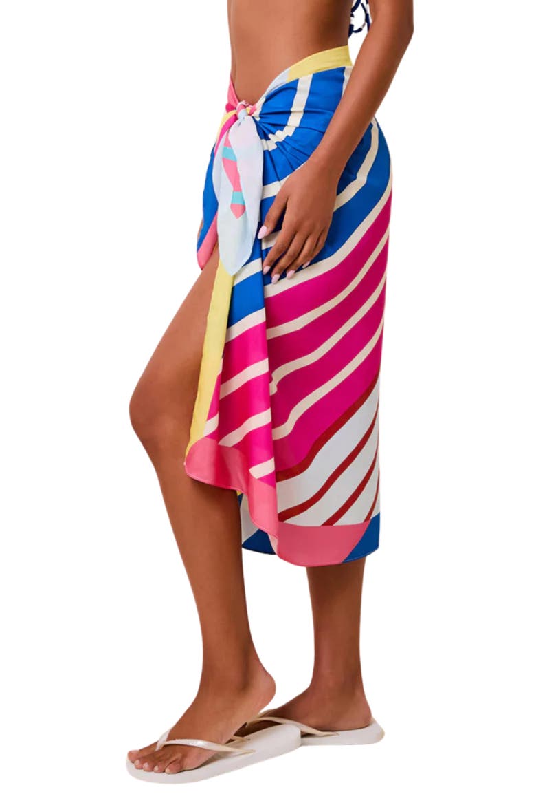 The Long Pareo Cover-Up, Alternate, color, COLORBLOCK STRIPE