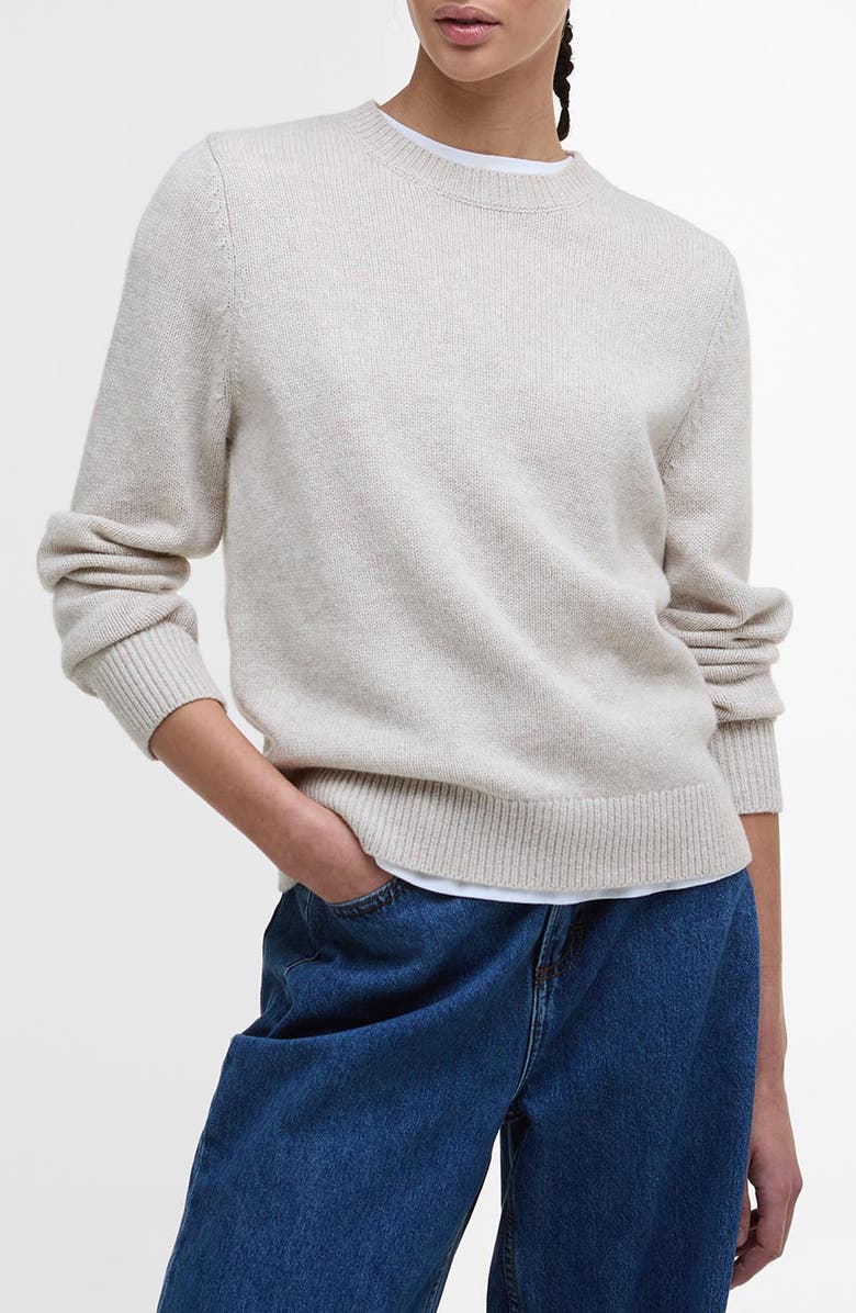 Barbour Woodhouse Wool & Cashmere Crewneck Sweater, Main, color, Oatmeal