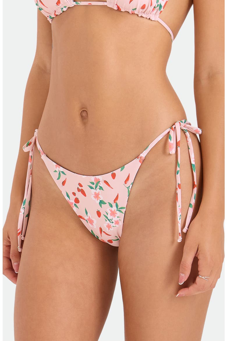 Sweet & Spicy Side Tie Reversible Bikini Bottoms, Alternate, color, BLACK/ PINK