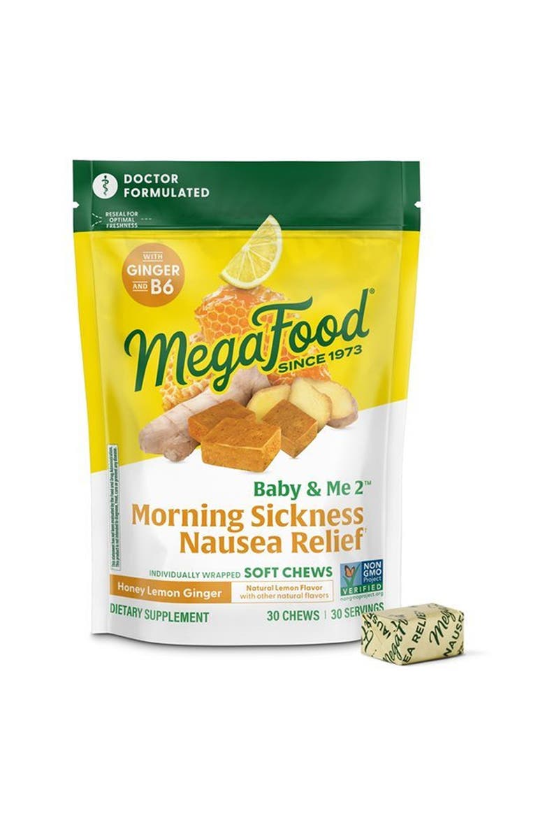 Baby & Me Prenatal Morning Sickness Relief with Vitamin B6, 30 Honey Lemon Ginger Soft Chews, Main, color, None
