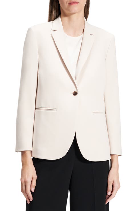 ジャケット THEORY 'Staple' blazer Beige Textured Good Linen Staple Blazer | Theory