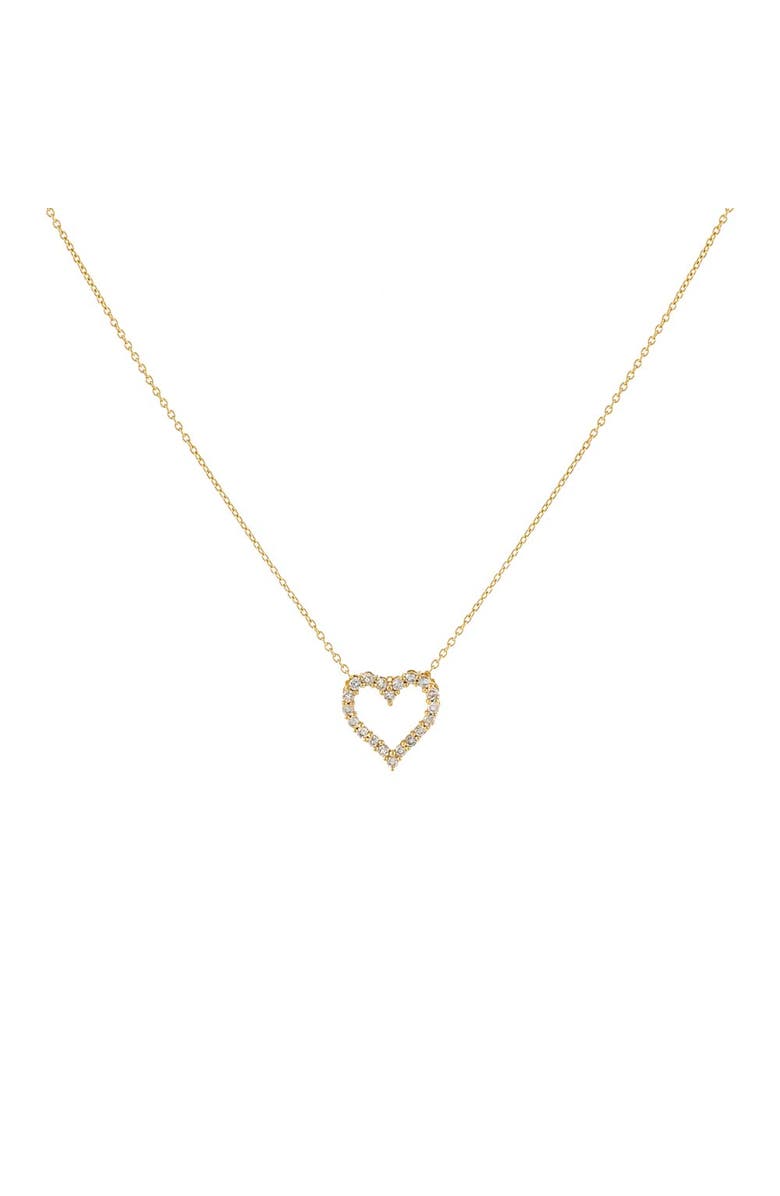 BY ADINA EDEN Classic Diamond Heart Necklace 14K, Main, color, 14K Gold