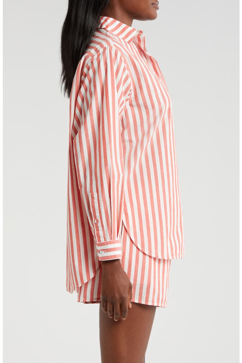 Airy Cotton & Silk Curve Hem Short Pajamas, Alternate, color, CHARMED STRIPE