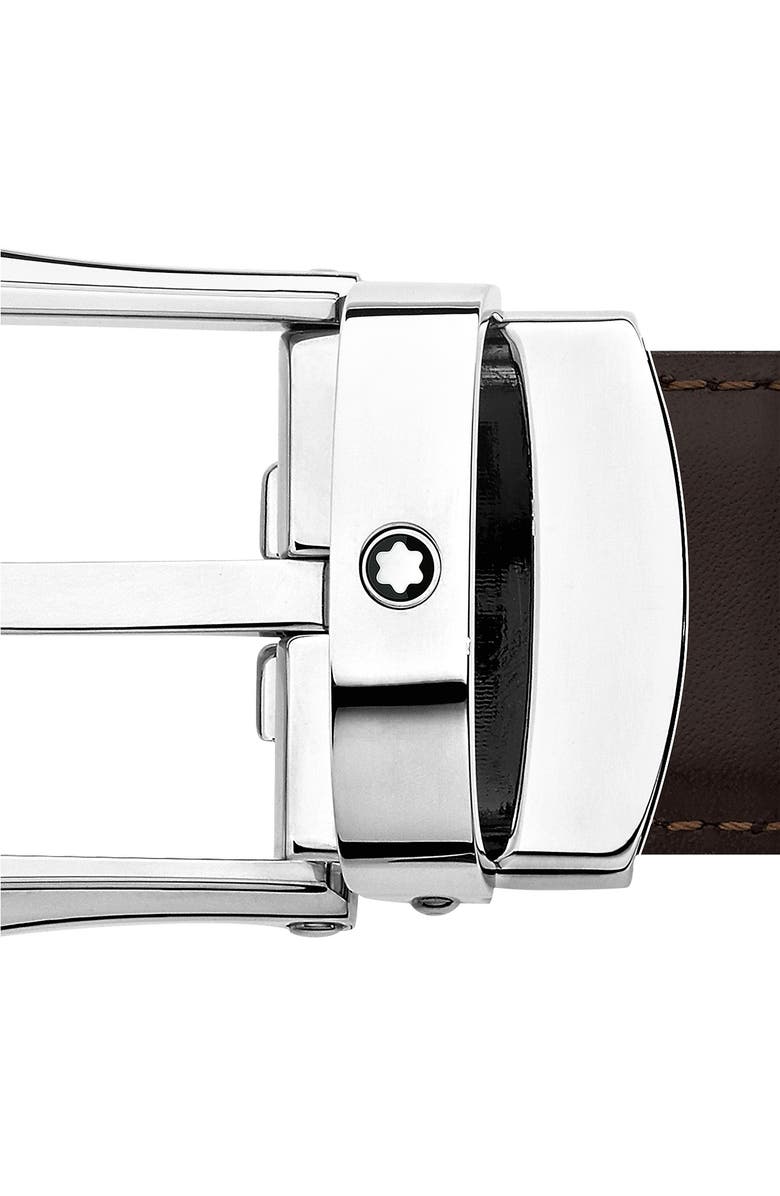 Montblanc Horsheshoe Buckle Reversible Leather Belt, Alternate, color, 